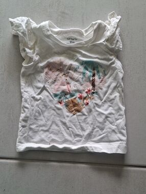 Garanimals White Short-Sleeve Flamingo Heart Tee - Girls